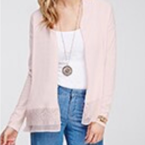 Forever 21 Light Peach Lace Cardigan Size Xs - Picture 4 of 5